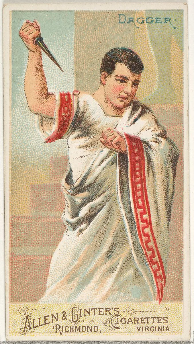Dagger, from the Arms of All Nations series (N3) for Allen & Ginter Cigarettes Brands — Allen & Ginter