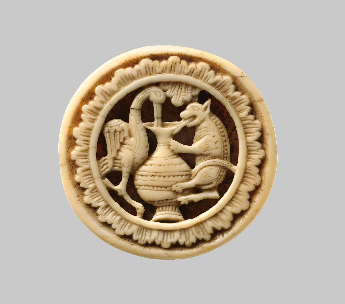 Game Piece with Stork and Fox — Unknown