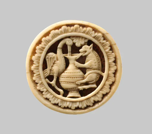 Game Piece with Stork and Fox