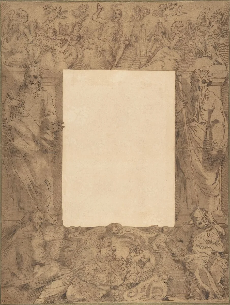 Border Design with Saints — Anonymous, Italian, 17th century