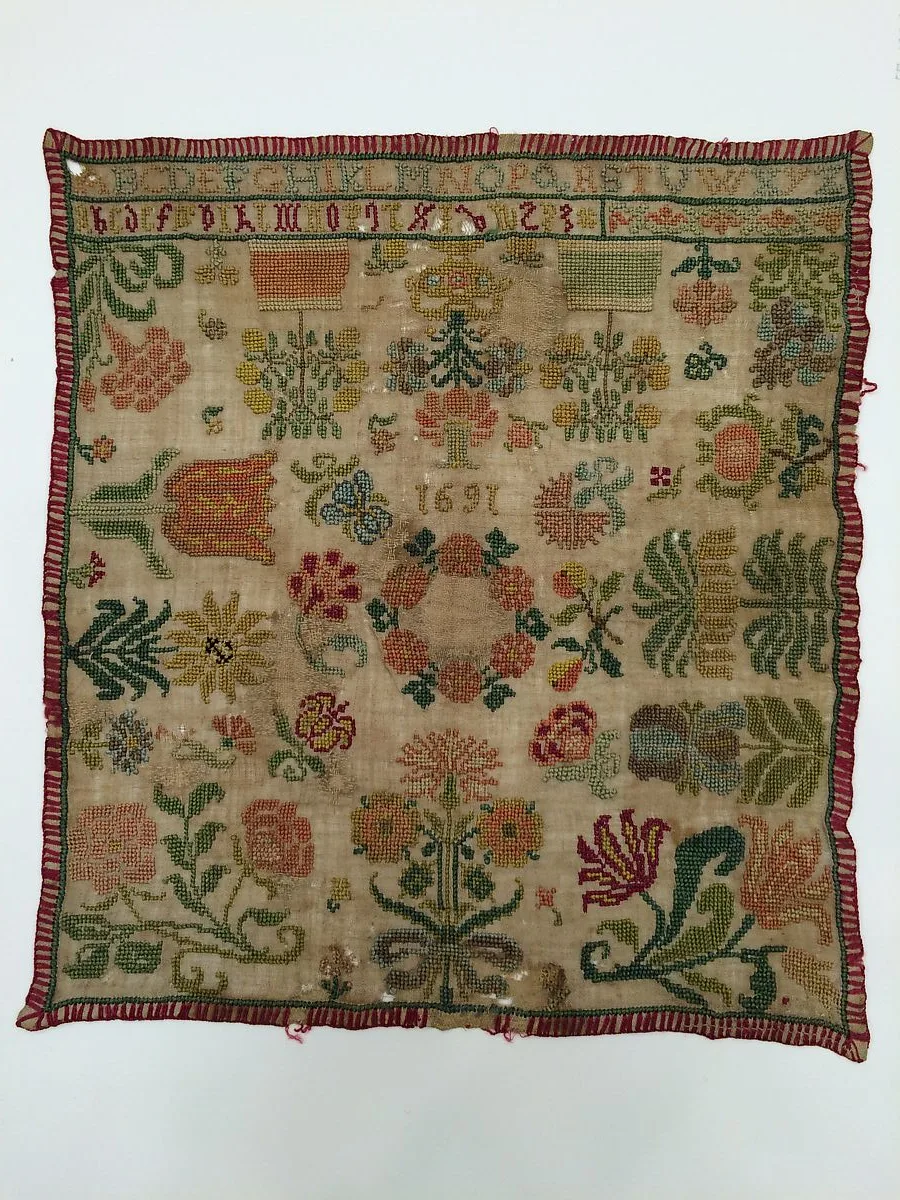 Embroidered sampler — Unknown