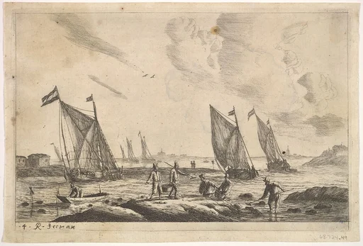 View of Inland Waterway with Fisherman
