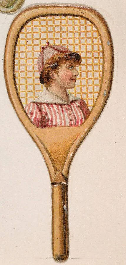 Tennis racket, from the Novelties series (N228, Type 4) issued by Kinney Bros. — Kinney Brothers Tobacco Company