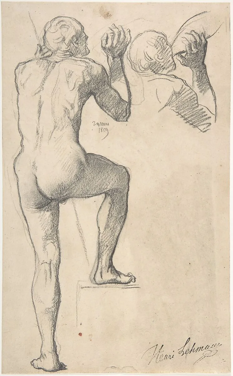 Back View of a Male Nude — Henri Lehmann