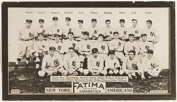 New York Yankees, American League, from the "Baseball Team" series (T200), issued by Liggett & Myers Tobacco Company to promote Fatima Turkish Blend Cigarettes — The Pictorial News Co.|Liggett & Myers Tobacco Company