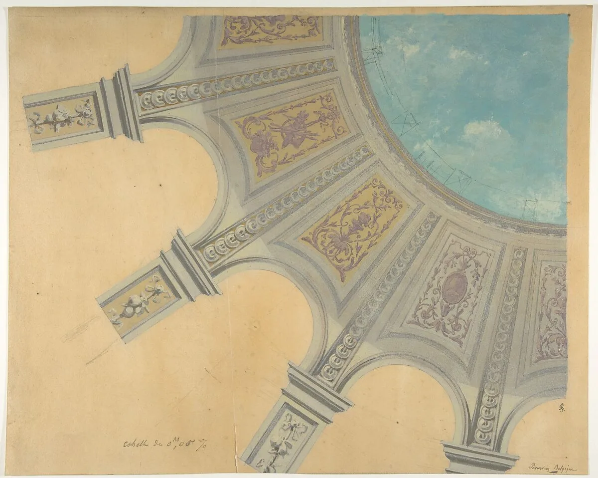 Design for a decorated dome in the Peruviez residence, Belgium — Jules-Edmond-Charles Lachaise|Eugène-Pierre Gourdet