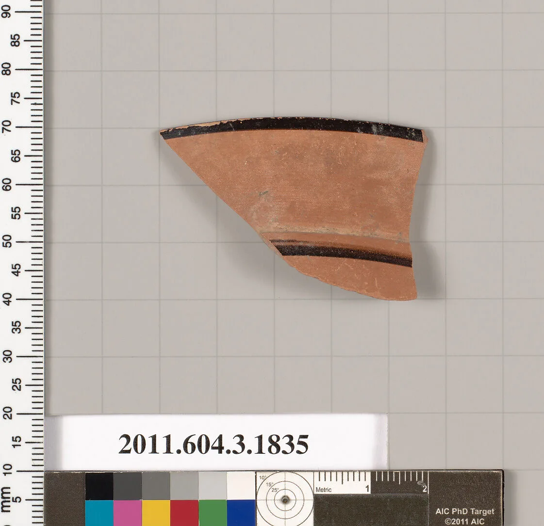 Terracotta fragment of a kylix: Lip cup (drinking cup) — Unknown