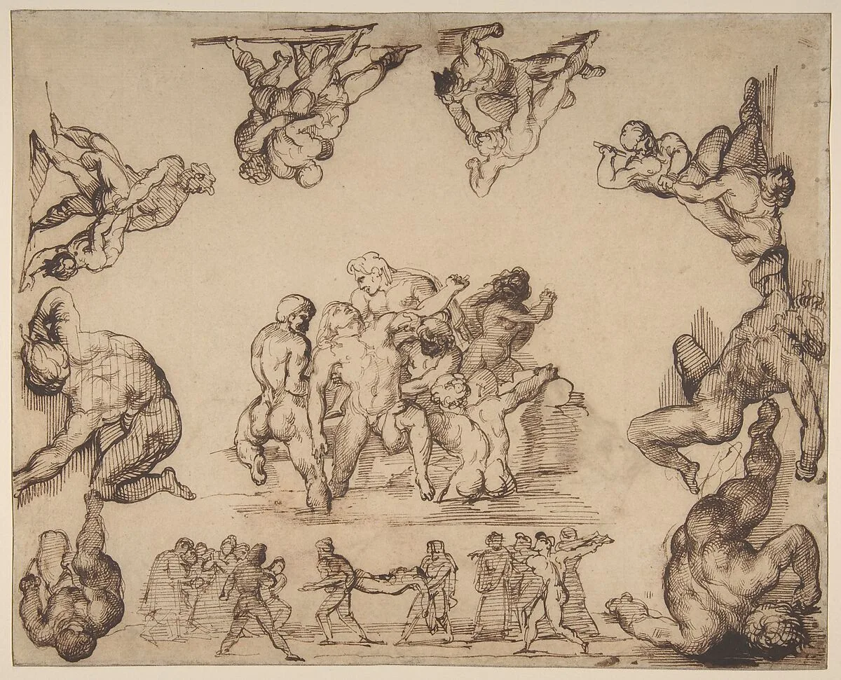 The Rescue of a Drowned Man (recto); Study of a Horse (verso) — Théodore Gericault