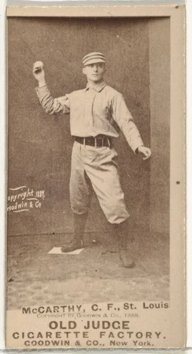 Tommy McCarthy, Center Field, St. Louis Browns, from the Old Judge series (N172) for Old Judge Cigarettes