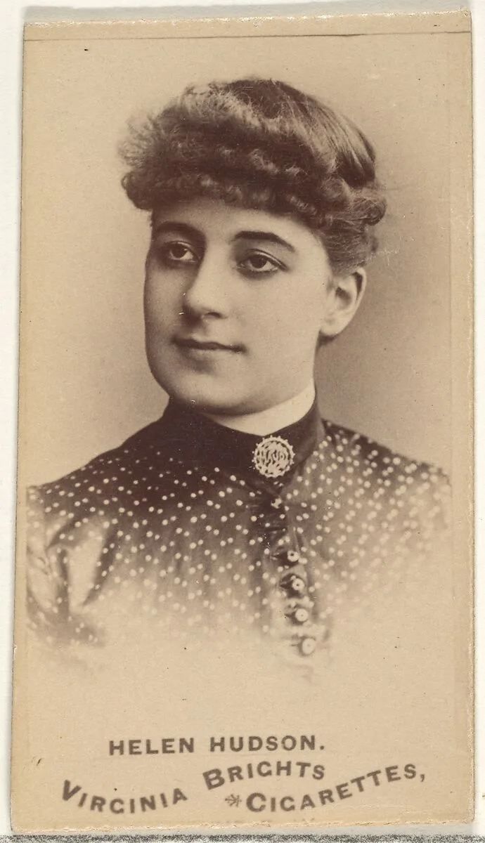 Helen Hudson, from the Actors and Actresses series (N45, Type 1) for Virginia Brights Cigarettes — Allen & Ginter