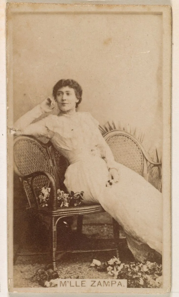 M'lle Zampa, from the Actresses series (N245) issued by Kinney Brothers to promote Sweet Caporal Cigarettes — Kinney Brothers Tobacco Company