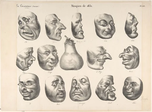 Masks of 1831, published in La Caricature