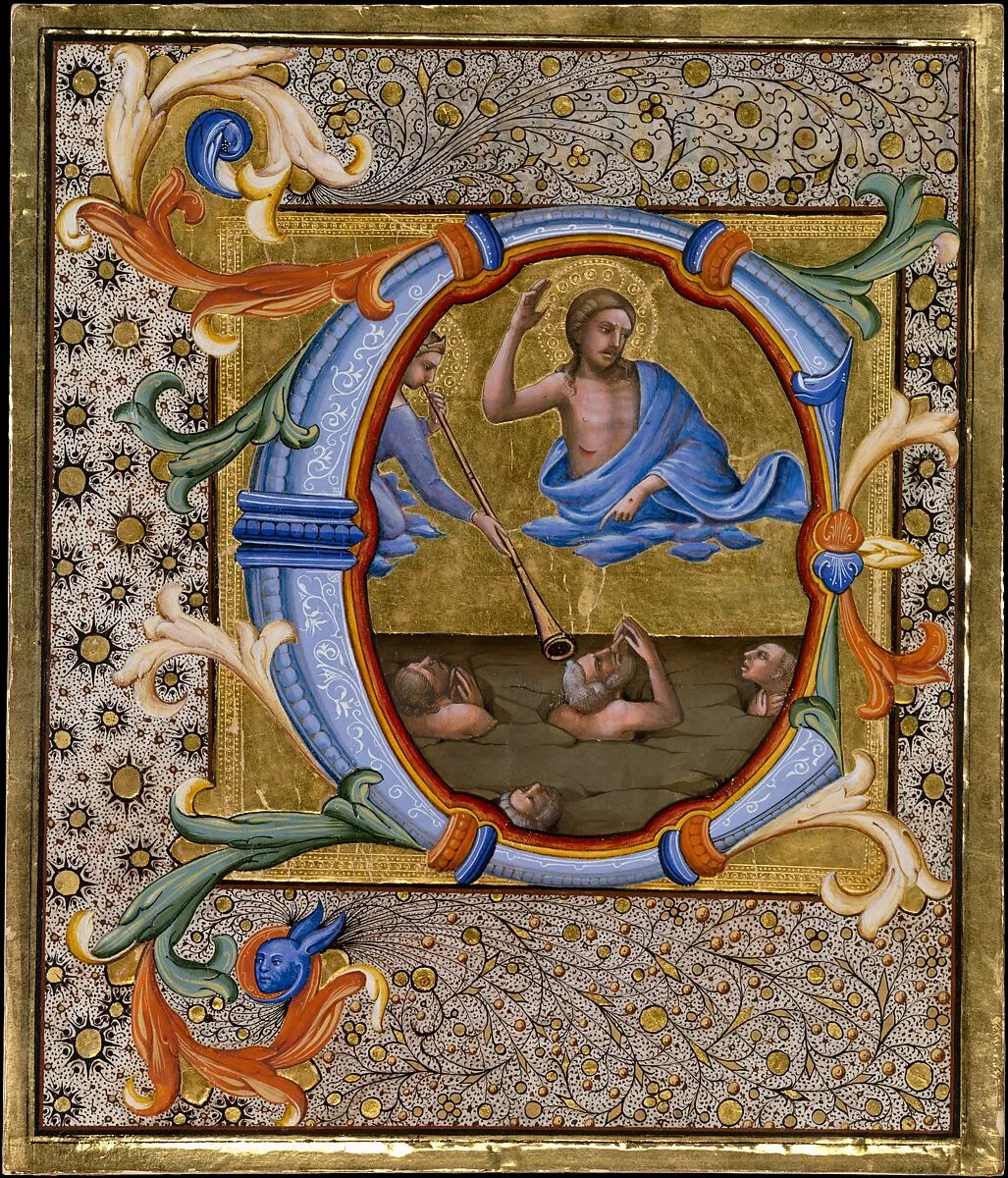 Last Judgment in an Initial C — Lorenzo Monaco (Piero di Giovanni)