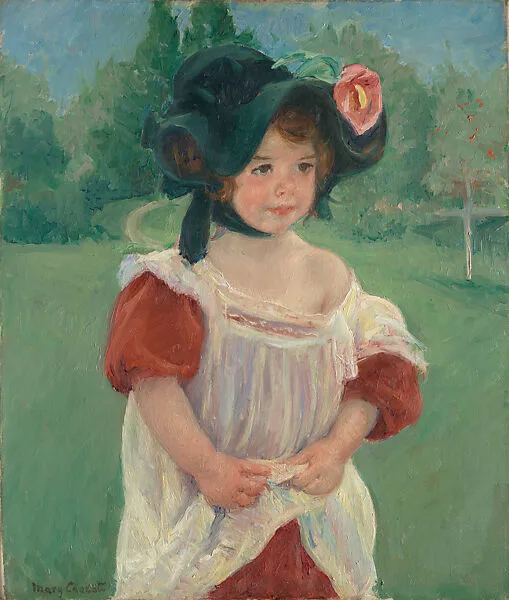 Spring: Margot Standing in a Garden (Fillette dans un jardin) — Mary Cassatt