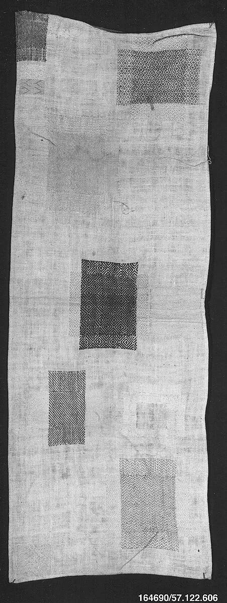 Embroidered darning sampler — Unknown