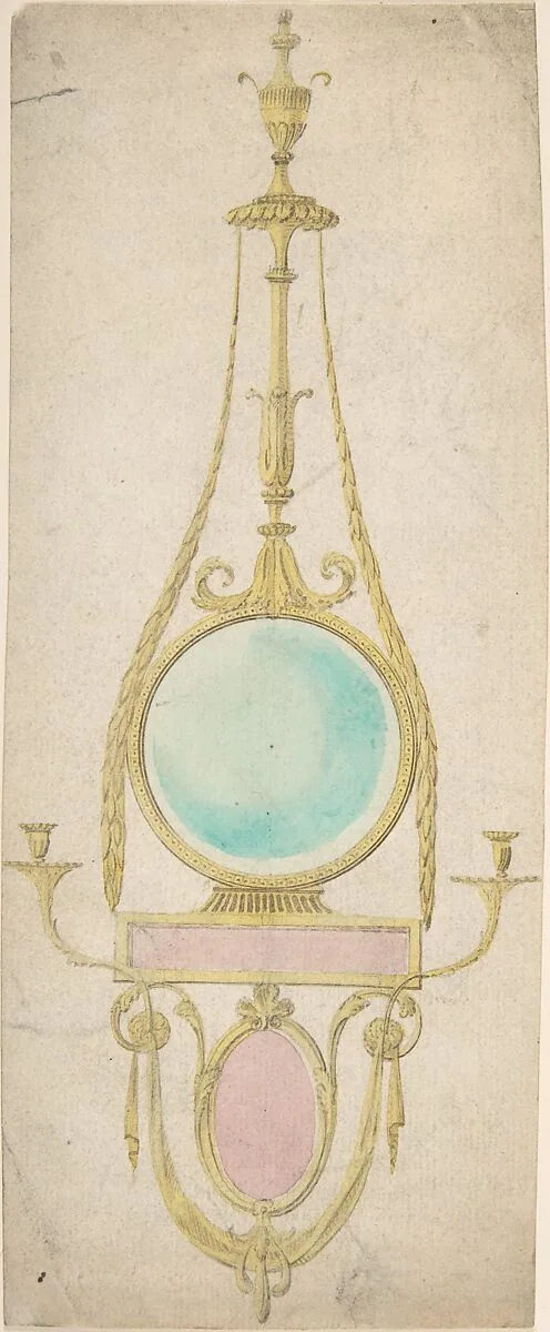 Design for a Girandole with a Circular and Oval Glass — Sir William Chambers