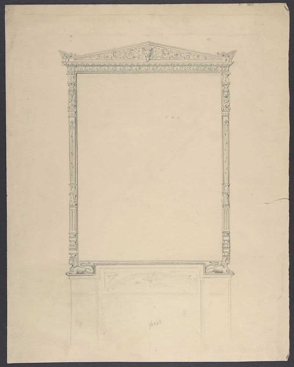 Design for an Over-Mantle Mirror Frame — Anonymous, French, 19th century