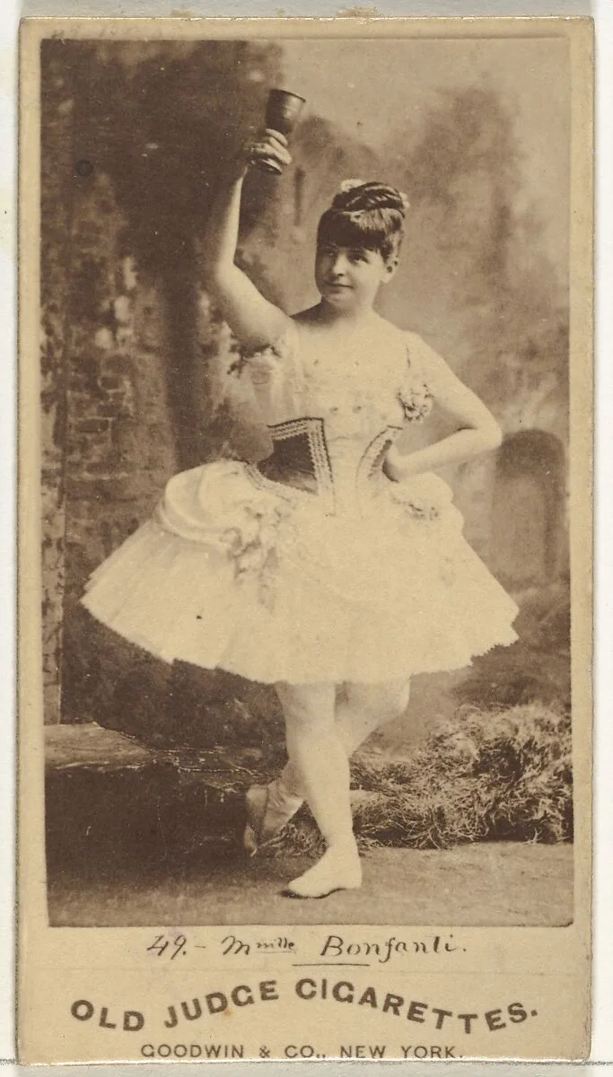 Mlle. Bonfanti, Paris, from the Actors and Actresses series (N171) for Old Judge Cigarettes — Goodwin & Company