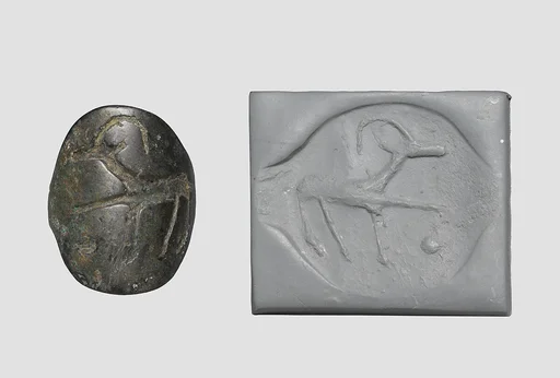 Seal ring and modern impression: horned animal