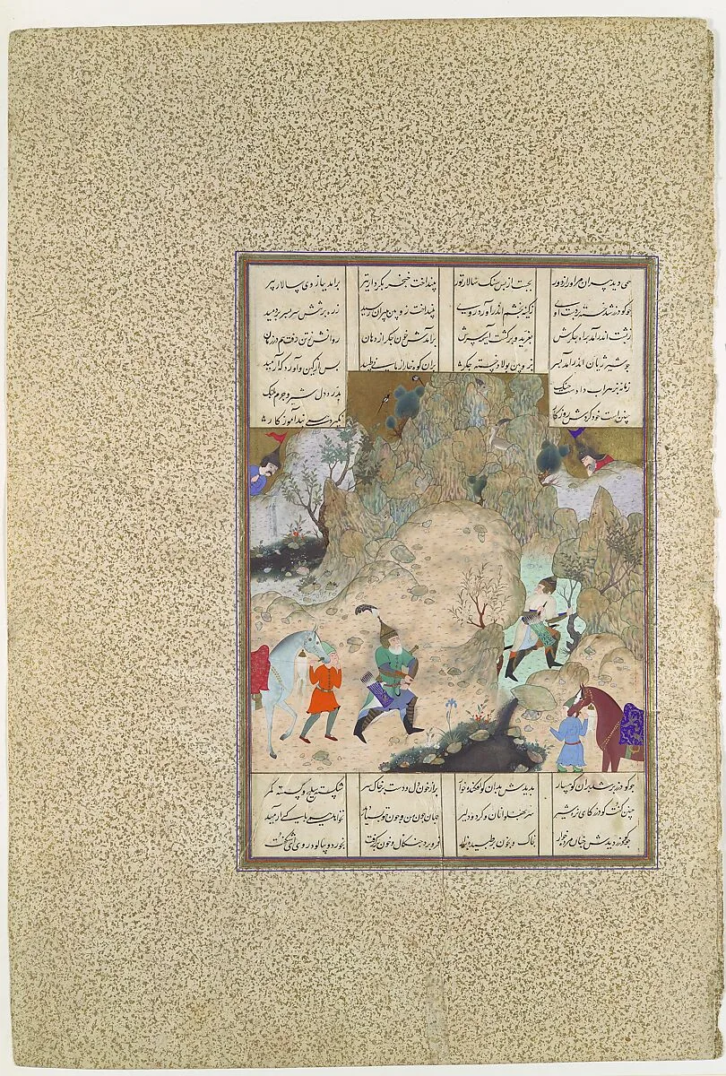 "The Final Joust of the Rooks: Gudarz Versus Piran", Folio 346r from the Shahnama (Book of Kings) of Shah Tahmasp — Qasim ibn 'Ali|Aqa Mirak|Abu'l Qasim Firdausi