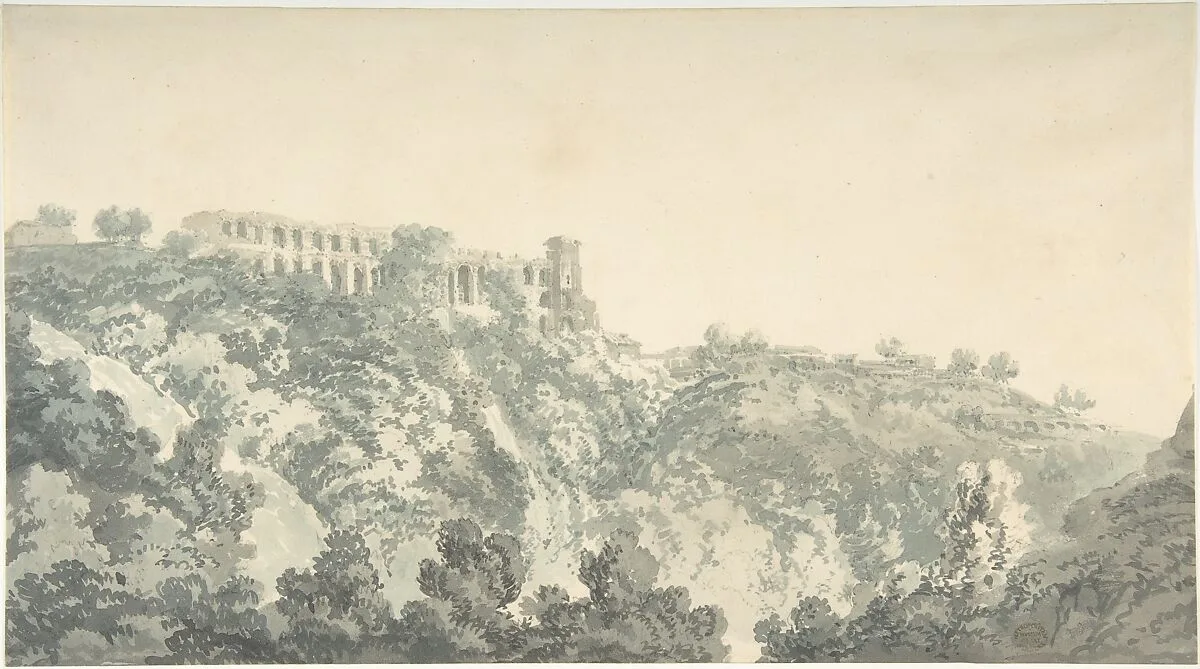Tivoli, Villa of Maecenas and part of the Cascatelle — John Robert Cozens|Thomas Girtin|Joseph Mallord William Turner