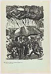 Plate 27: 'The White President' Francisco León de la Barra sheltering with this cronies under an umbrella, from the portfolio 'Estampas de la revolución Mexicana' (prints of the Mexican Revolution) — Taller de Gráfica Popular|Leopoldo Méndez
