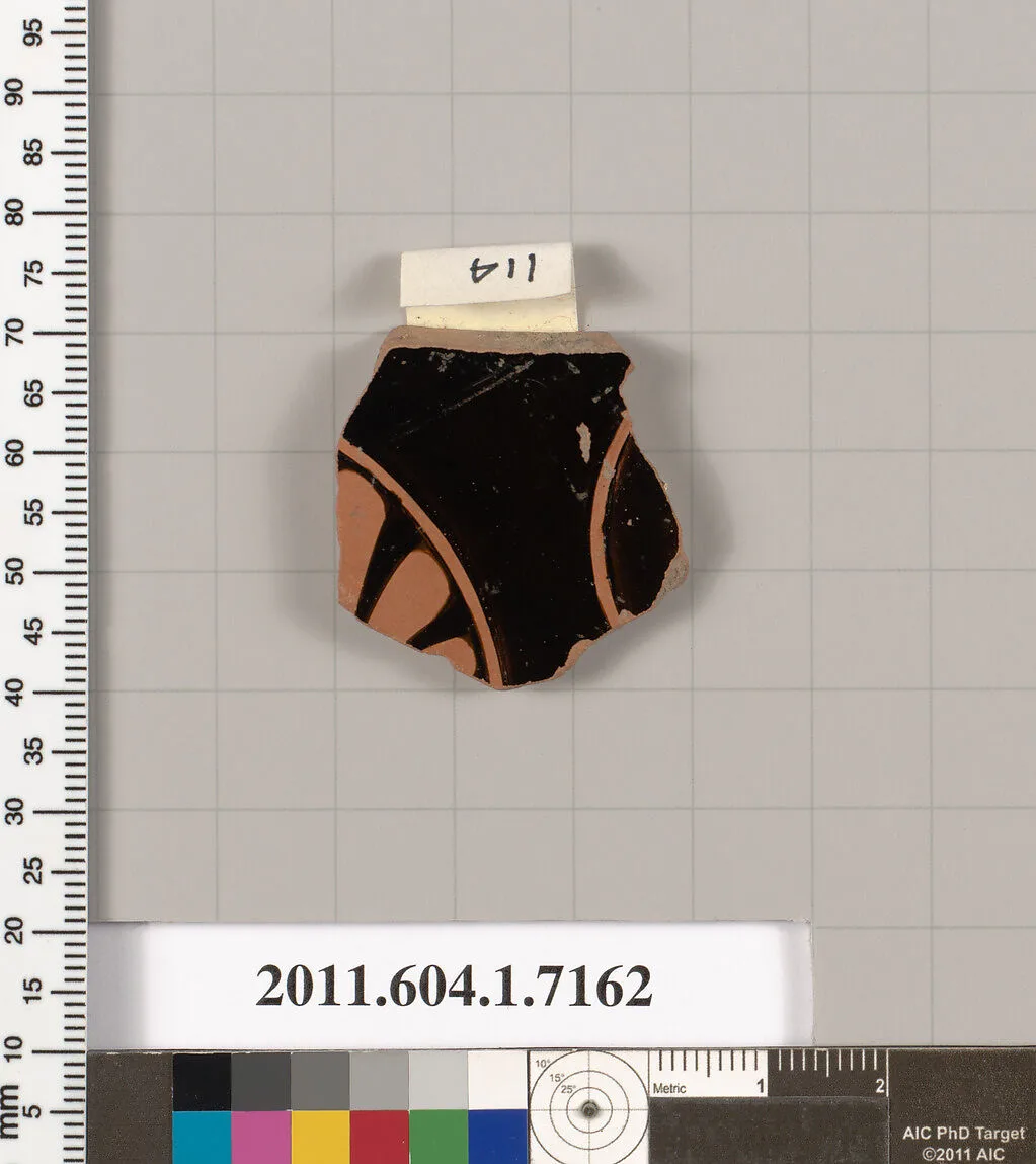 Terracotta fragment of a kylix (drinking cup) — Makron