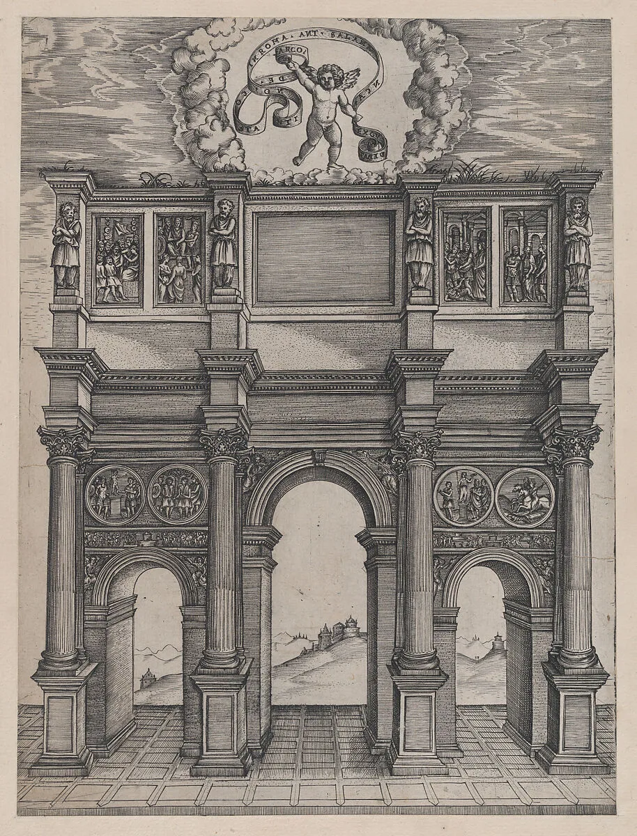 Speculum Romanae Magnificentiae: The Arch of Constantine, Rome — Agostino Veneziano (Agostino dei Musi)|Antonio Salamanca