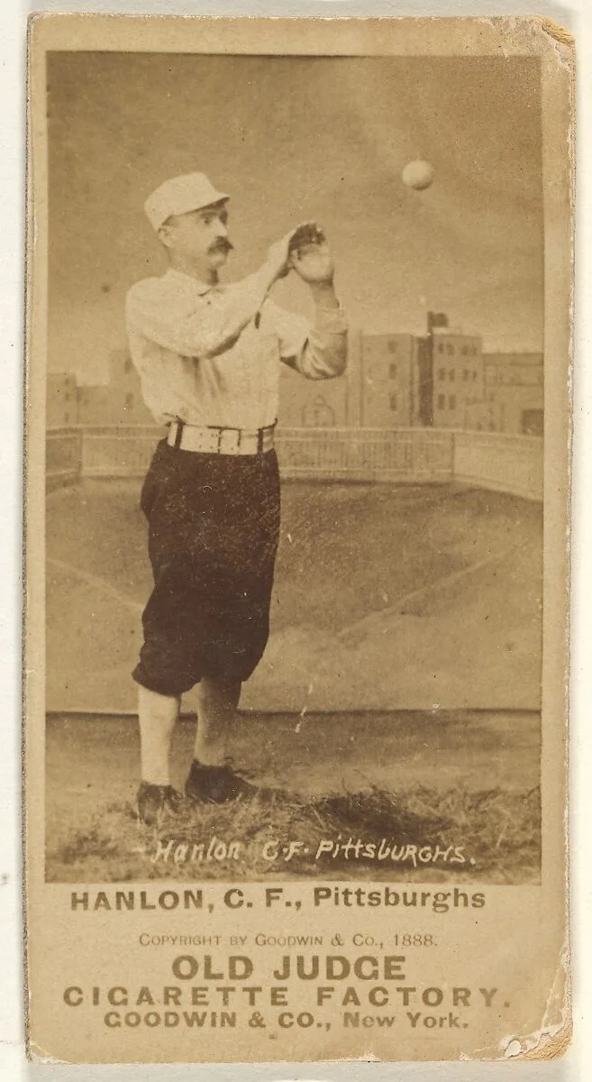 Edward Hugh "Ned" Hanlon, Center Field, Pittsburgh, from the Old Judge series (N172) for Old Judge Cigarettes — Goodwin & Company