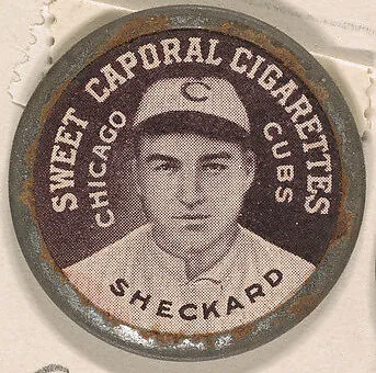 Sheckard, Chicago Cubs (black), from the Domino Discs series (PX7), issued by Kinney Brothers — Kinney Brothers Tobacco Company