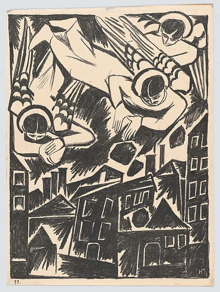 Doomed City from Mystical Images of War — Natalia Goncharova|V. Kashin|T-va I. N. Kushnerev i Ko.
