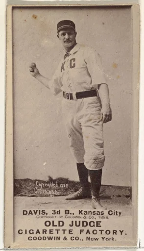 James J. "Jumbo" Davis, 3rd Base, Kansas City Cowboys, from the Old Judge series (N172) for Old Judge Cigarettes