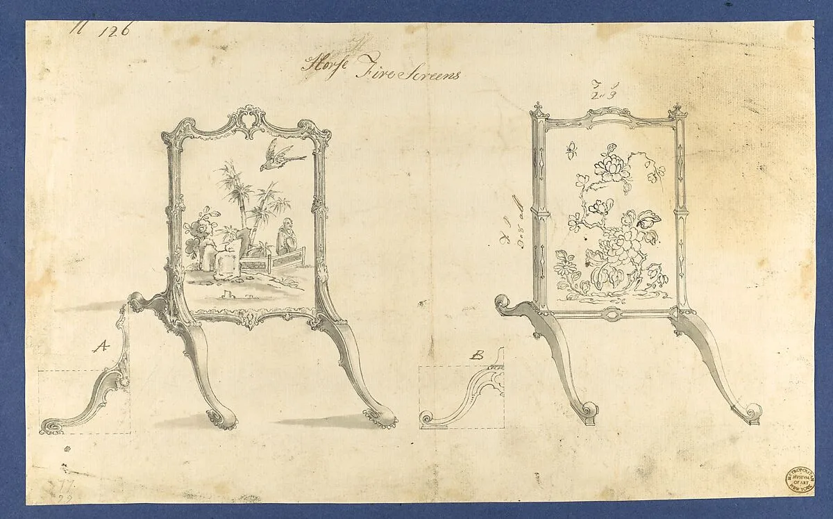 Horse Fire Screens, in Chippendale Drawings, Vol. I — Thomas Chippendale