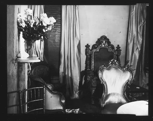 [Interior of Muriel Draper's Apartment Showing Vase of Flowers and Chairs, New York City]