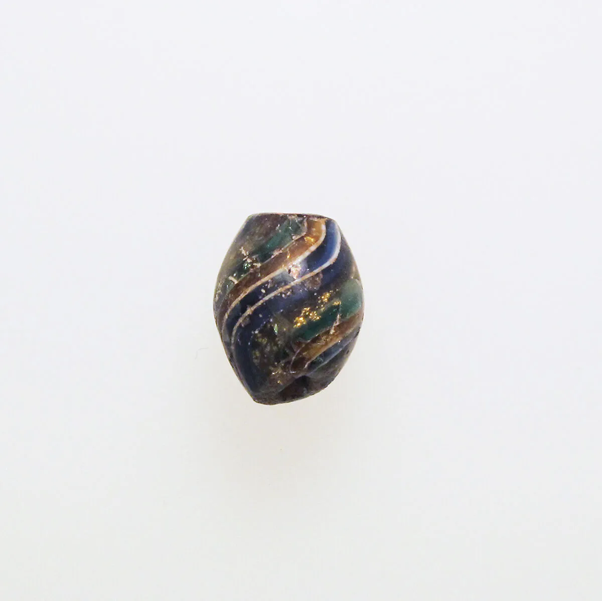 Glass gold-band mosaic bead — Unknown