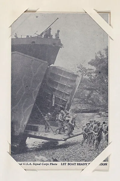 LST boat ready for action from Military--Official Photos cards (W615) — Unknown