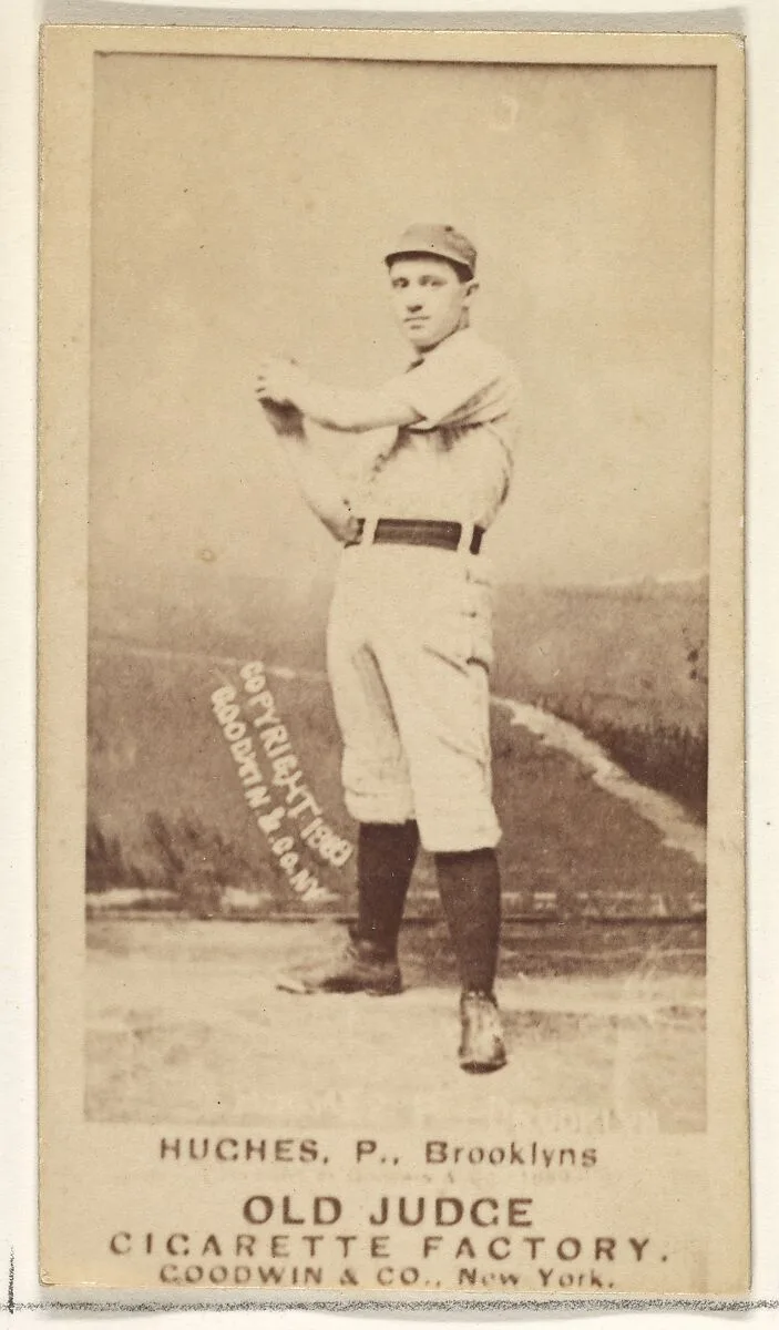 Hughes, Pitcher, Brooklyn Bridegrooms, from the Old Judge series (N172) for Old Judge Cigarettes — Goodwin & Company