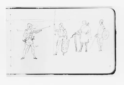 Sketches of Figures Bearing Arms (from Sketchbook)