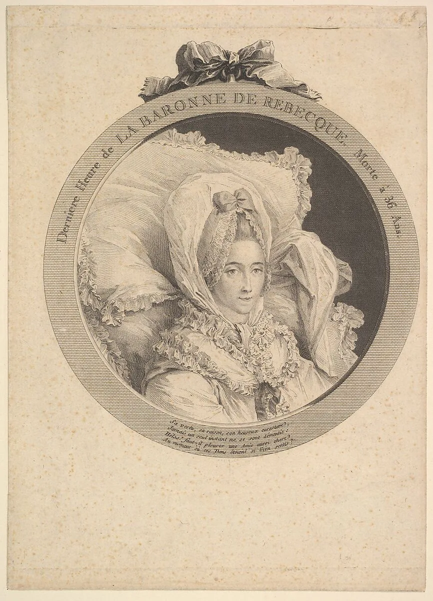 Portrait of La Baronne de Rebecque — Augustin de Saint-Aubin