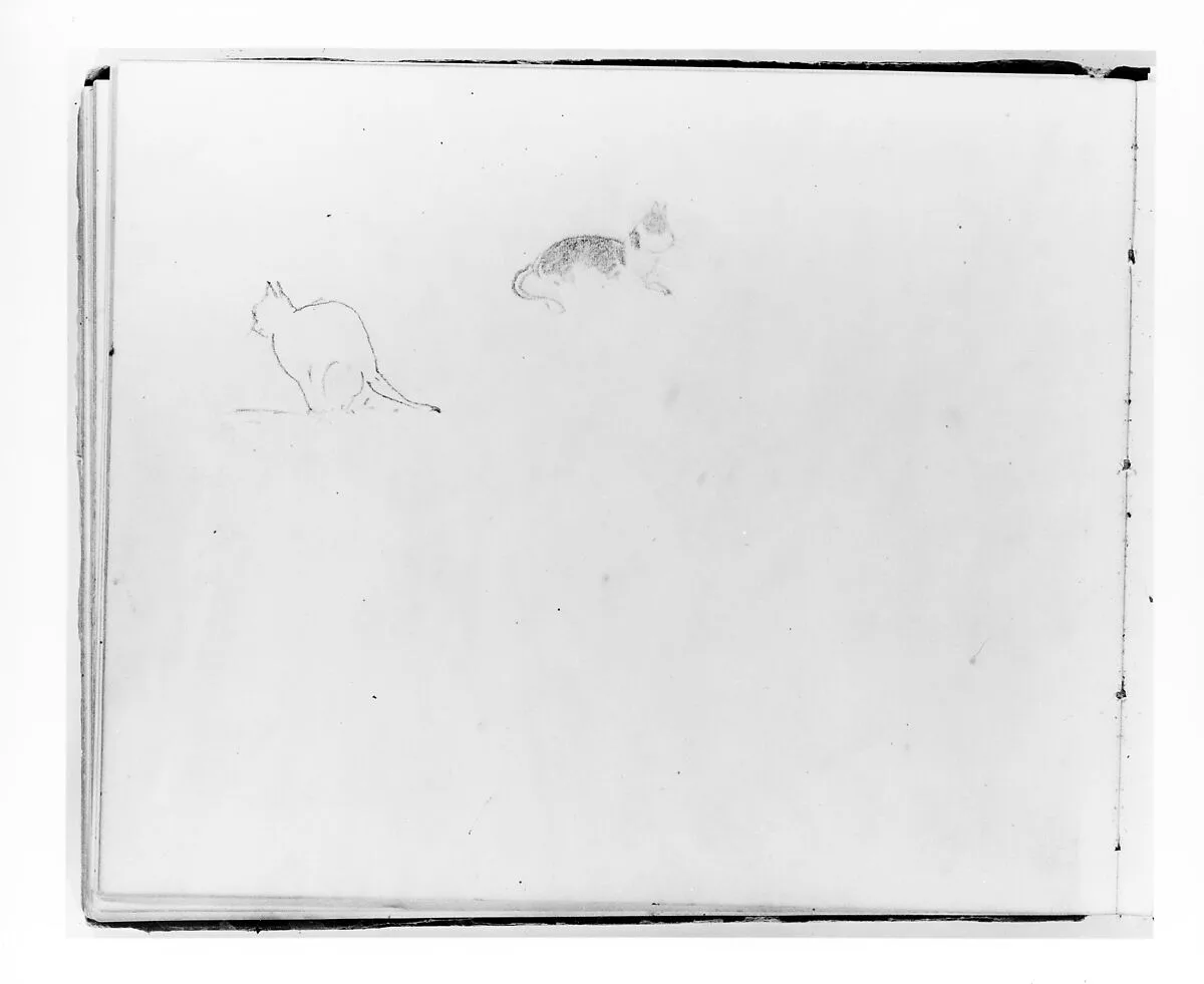 Two Cats (from Sketchbook) — Francis William Edmonds