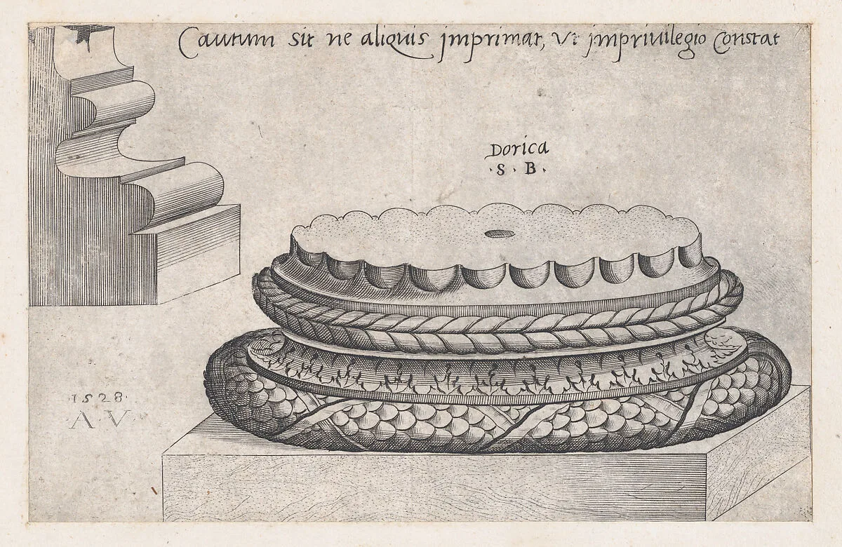 Speculum Romanae Magnificentiae: Doric Base — Agostino Veneziano (Agostino dei Musi)