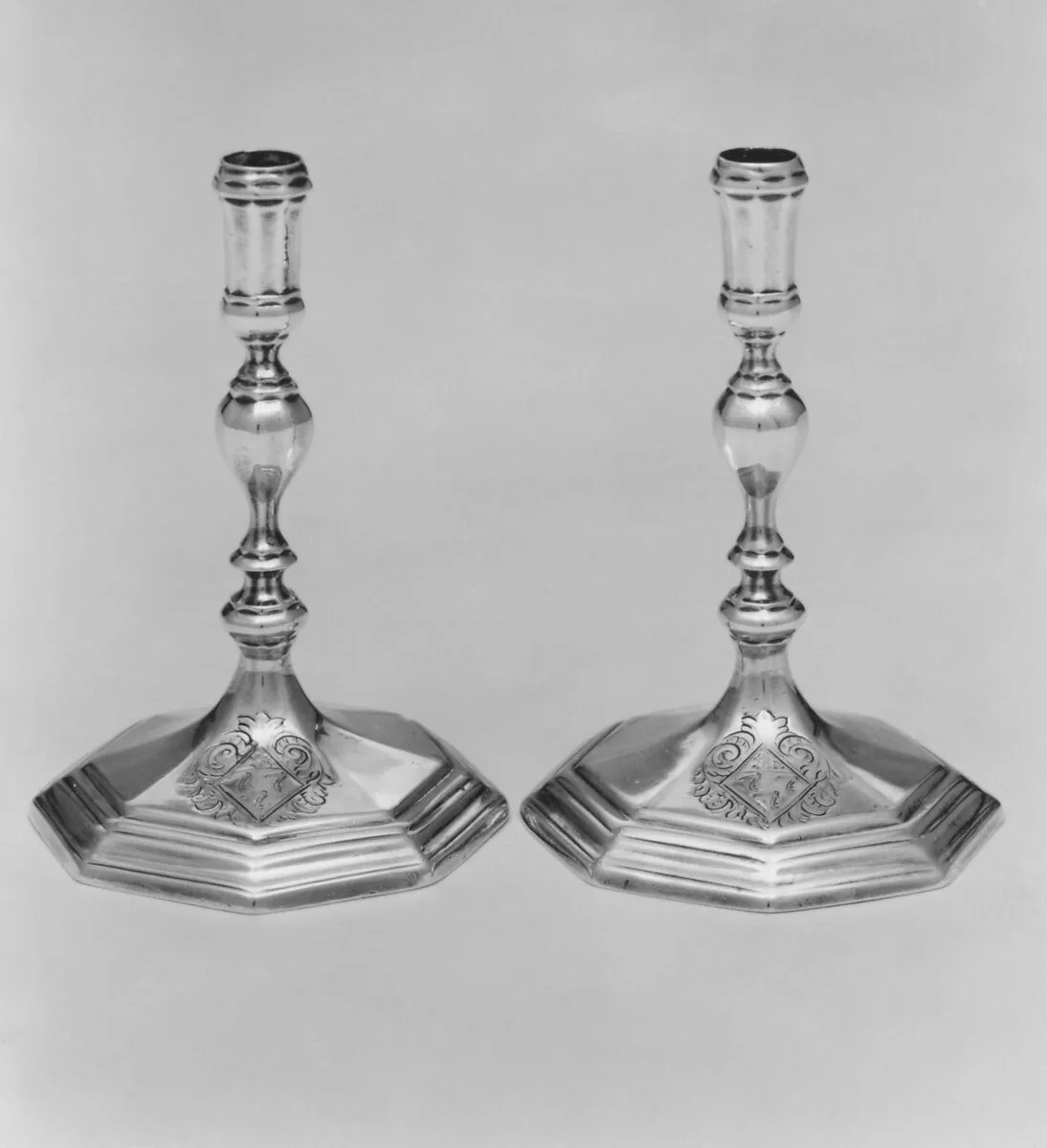 Pair of tapersticks — Thomas Merry I