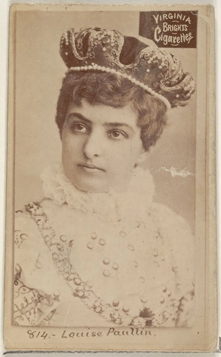 Card 814, Louise Paullin, from the Actors and Actresses series (N45, Type 2) for Virginia Brights Cigarettes — Allen & Ginter