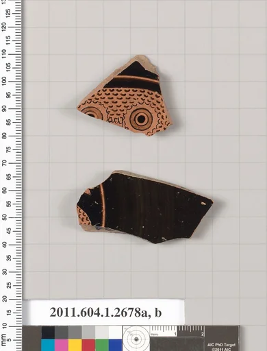 Terracotta fragments of a kylix (drinking cup)