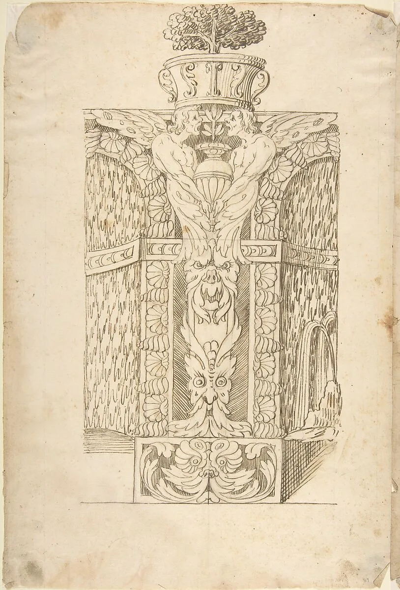 Design for a Wall Fountain — Anonymous, Italian, Lombard, 16th century