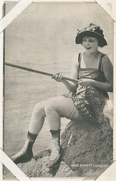 Bathing beauty fishing from Mack Sennett Comedies Arcade series (W423) — Unknown