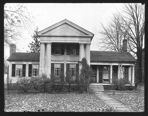 [Greek Revival House with Paired Doric Columns, New York]