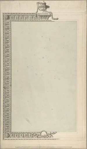 Design for a Pier-glass, of Tall Oblong Form, the Border a Palmette Frieze, the Termination an Urn