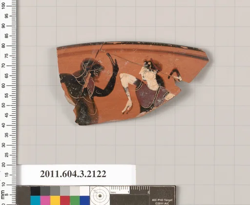 Terracotta rim fragment of a kylix (drinking cup)