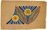 Horizontal Pattern with Decorative Blue Fans and Metallic Shields — Anonymous, French, 20th century